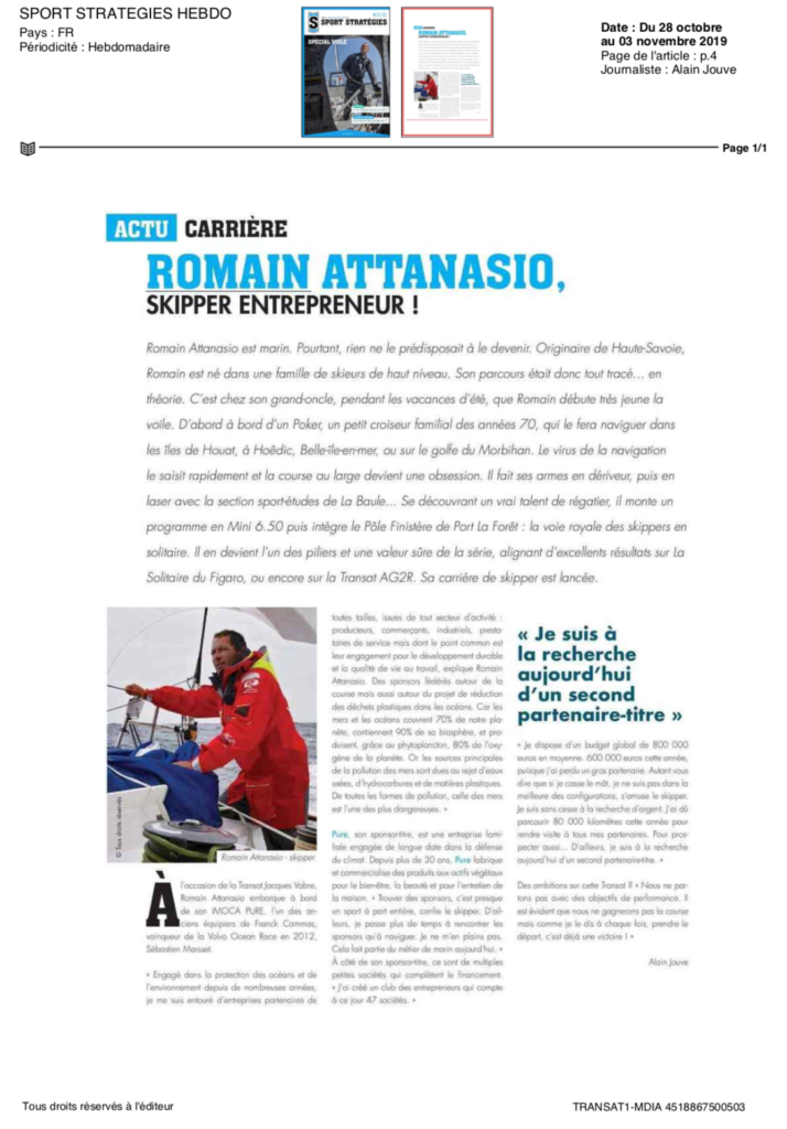 Romain Attanasio Skipper Entrepreneur